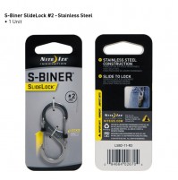 Nite Ize S-Biner SILVER Stainless Steel with Slide Lock Size #2 (2"), Carabiner